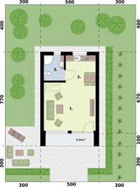 Parter projektu - Moca 2 A OC dom letniskowy na zgłoszenie do 35m2