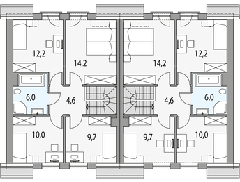 Poddasze projektu - Kalipso 2 - bliźniak l+ll