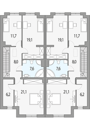 Piętro 1 projektu - Konrad 2 - bliźniak pl+p