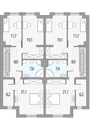 Piętro 1 projektu - Konrad 2 - dwulokalowy pl+p