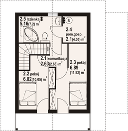 Poddasze projektu - Gajówko 3 dws