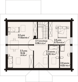 Poddasze projektu - Olkowo 9 dw
