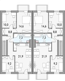 Piętro 1 projektu - Merlin 1 - bliźniak dwulokalowy pl+p