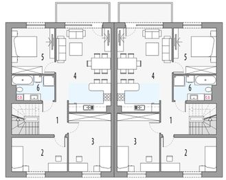 Piętro 1 projektu - Merlin 3 - bliźniak PLP