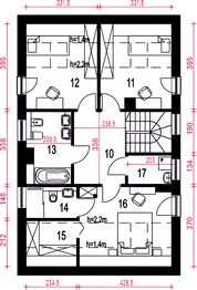 Poddasze projektu - Głuszec III z garażem 1-st. [A]