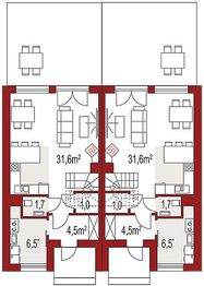 Parter projektu - Iskra C jednorodzinny dwulokalowy