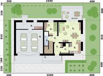 Parter projektu - SEVILLA 3B z podwójnym garażem