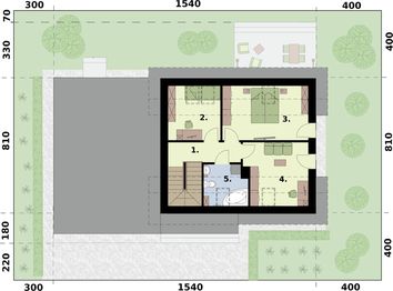 Poddasze projektu - SEVILLA 3B z podwójnym garażem