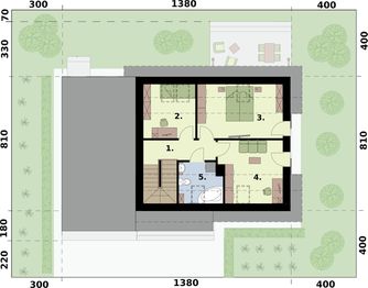 Poddasze projektu - Sevilla 3C szkielet drewniany z wiatą garażową