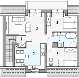 Poddasze projektu - Melisa 1 - segment lewy
