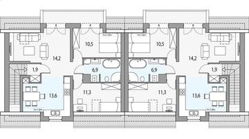 Poddasze projektu - Melisa 1 - bliźniak LLL