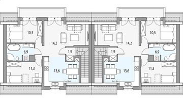 Poddasze projektu - Melisa - bliźniak pl+p