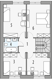 Piętro 1 projektu - Norbert 6 - segment lewy