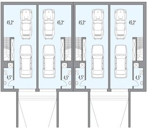 Piwnica projektu - Poezja 1a - bliźniak dwulokalowy l+sl+s+ll