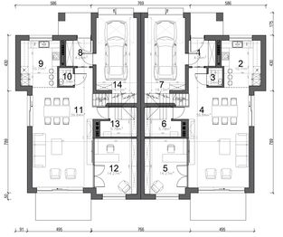 Parter projektu - JB58 Wygodny (dwulokalowy)