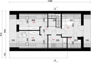 Poddasze projektu - Sej-pro 072/2 energo