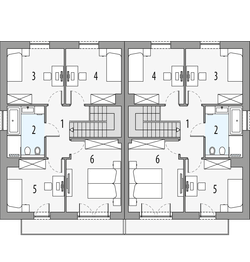 Piętro 1 projektu - MILAN 1 - bliźniak LLL
