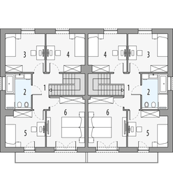 Piętro 1 projektu - Milan 1 - dwulokalowy LLL