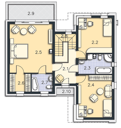 Piętro 1 projektu - Buxton III DCP218b