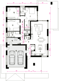 Parter projektu - Bursztyn III z garażem 2-st. [A1]