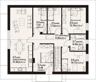 Poddasze projektu - Andrzejówka 22 m