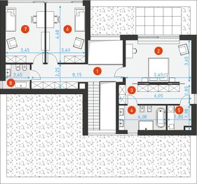 Piętro 1 projektu - Modern 1