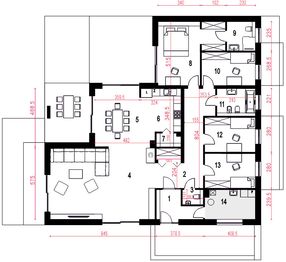 Parter projektu - Arnika II bez garażu [B]