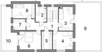 Piętro 1 projektu - Gustowny D39 wariant III