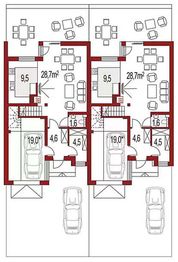Parter projektu - Andrzej dwurodzinny (jednorodzinny dwulokalowy)