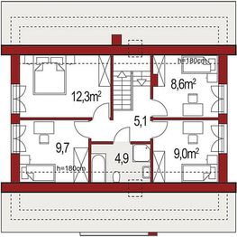 Poddasze projektu - Harmonia Nova A wersja Ytong