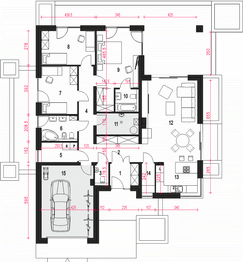 Parter projektu - Klara III z garażem 1-st. [A]