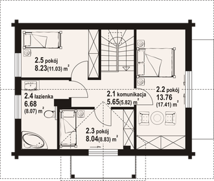 Poddasze projektu - Hebdów aa 70 dw