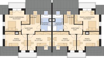 Poddasze projektu - APS 254 wariant 2 dwulokalowy