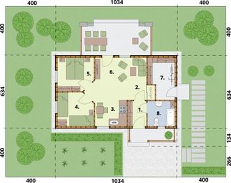 Parter projektu - LA PALMA C szkielet drewniany, dom mieszkalny, całoroczny z pompą ciepła i fotowoltaiką