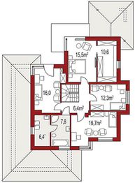 Piętro 1 projektu - Carmen Magdalena C 30 stopni