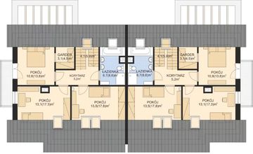 Poddasze projektu - APS 254 wariant 3 dwulokalowy