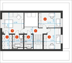 Poddasze projektu - Z tarasem 1