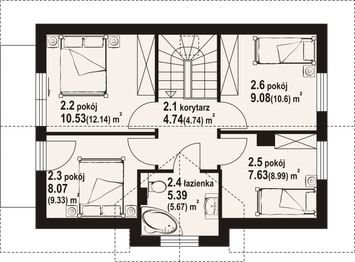 Poddasze projektu - Janowo aa 70 dws