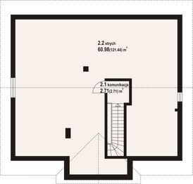 Poddasze projektu - Andrzejowo 1 dw
