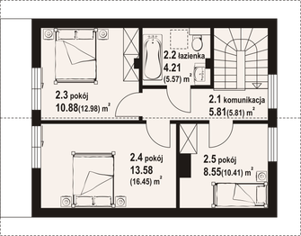 Poddasze projektu - Trzebowice aa 70 dw