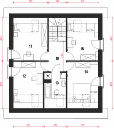 Poddasze projektu - Wawrzyn z garażem 1-st. [A]
