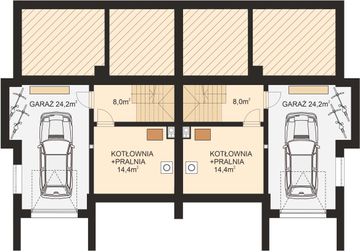 Piwnica projektu - APS 279 dwulokalowy