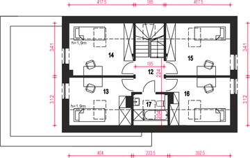 Poddasze projektu - Werbena z garażem 1-st. [A]