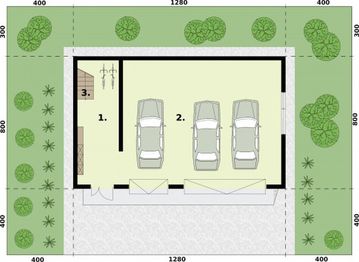 Parter projektu - G299A budynek gospodarczy z poddaszem użytkowym