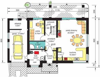 Parter projektu - BW-36 wariant 17 z garażem