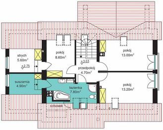 Poddasze projektu - BW-36 wariant 17 z garażem