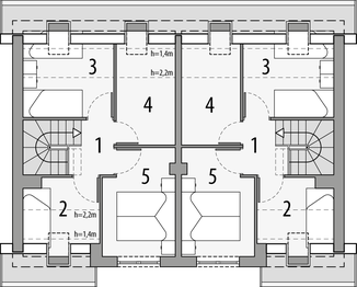 Poddasze projektu - Morski 4 - dwulokalowy LLL