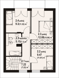 Poddasze projektu - Grochowo aa 70 dws