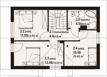 Poddasze projektu - Orłowo aa 70 dws