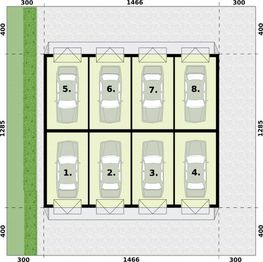 Parter projektu - G94A garaż ośmiostanowiskowy